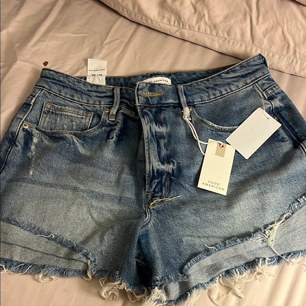 Good American Women's Blue Denim Shorts